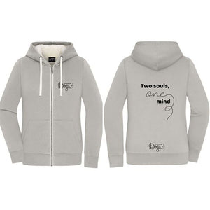 Men's Hoodie with Sherpa-lining "Two souls, One mind"