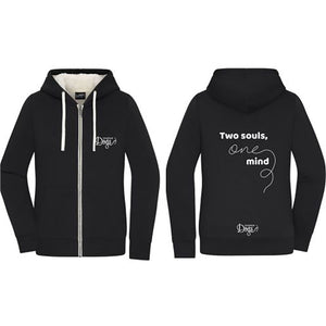 Ladies' Hoodie with Sherpa-lining "Two souls, One mind"