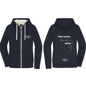 Ladies' Hoodie with Sherpa-lining "Two souls, One mind"