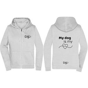 Ladies' Basic Zip Hoodie "My Dog is my ❤️"