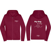 Load image into Gallery viewer, Ladies&#39; Basic Zip Hoodie &quot;My Dog is my ❤️&quot;