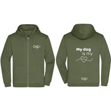 Load image into Gallery viewer, Men&#39;s Basic Zip Hoodie &quot;My Dog is my ❤️&quot;