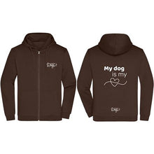 Load image into Gallery viewer, Men&#39;s Basic Zip Hoodie &quot;My Dog is my ❤️&quot;